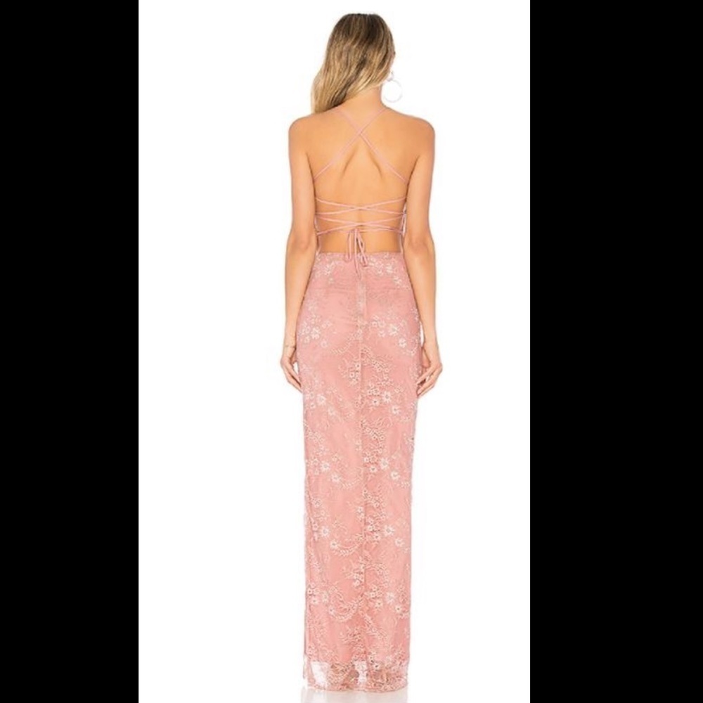 Majorelle TAVI Blush Pink & Silver Lace Sleeveless Full-Length Gown Dress NEW - Picture 6 of 9